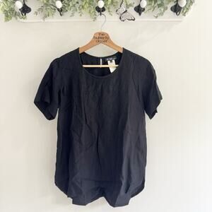 Isabel Marant Black Embroidered Short Sleeve Blouse Size 1 LS